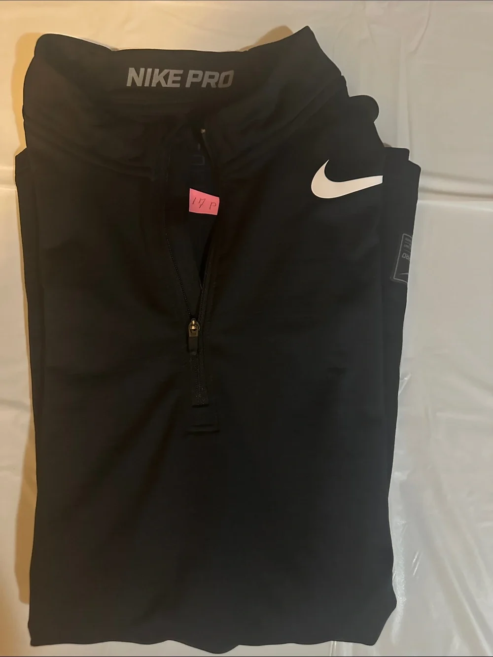 Nike Black Quarter-Zip Training Top with White Swoosh
